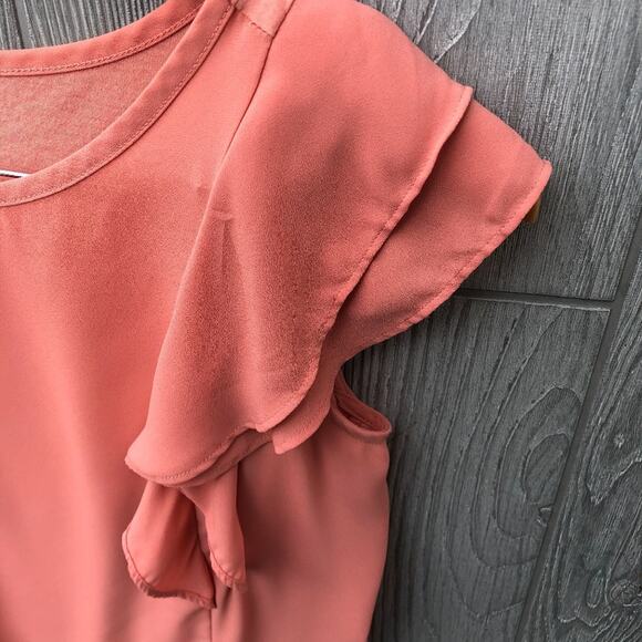 Loft Outlet Mixed Media Ruffle Sleeve Blouse - Picture 3 of 6